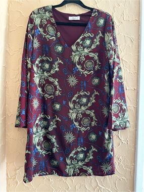 Ovi Plum Floral-Trim swing dress